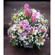 島根県益田市花一の花　かすみ草たっぷりピンク系ミックスアレンジメント