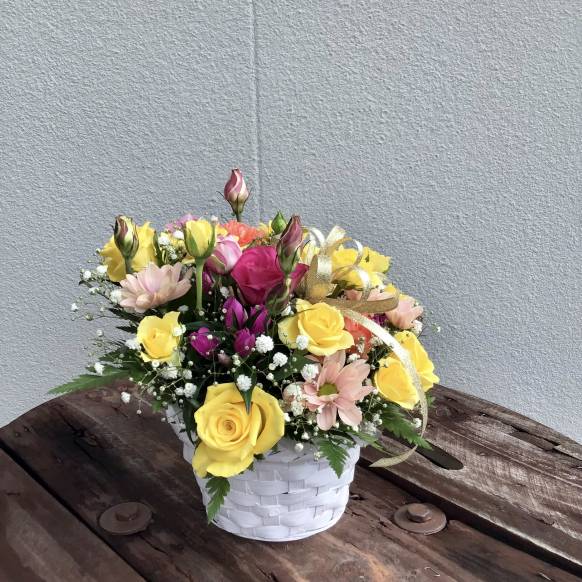 ゴールドリボンのアレンジメント